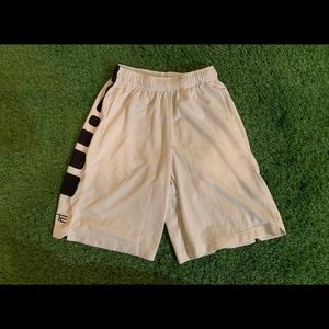 Youth White Nike Basketball Elite Shorts